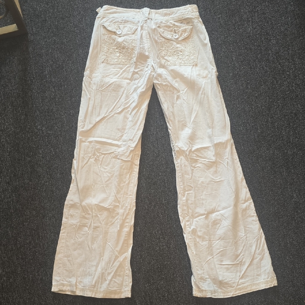 Miss Me Cream Wide-Leg Embroidered Pocket Pants - Picture 6 of 8